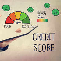 Credit score on gauge